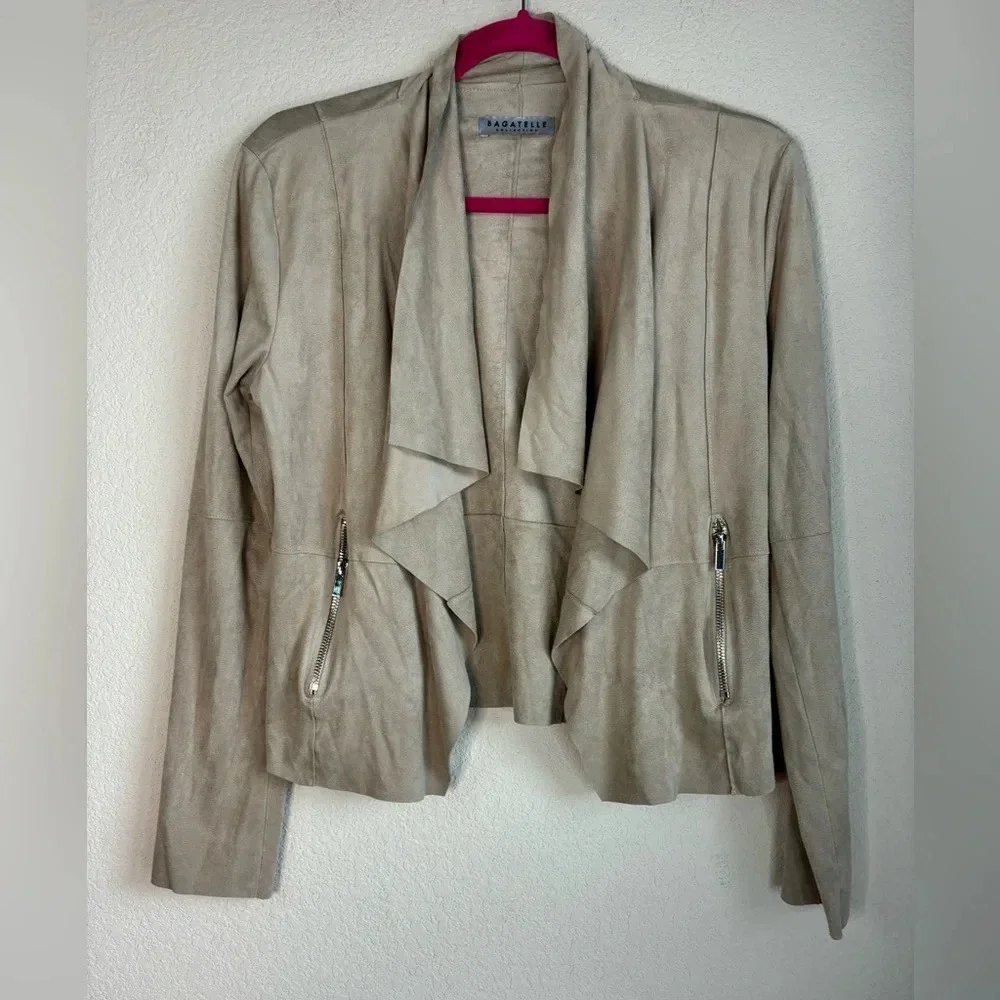 Bagatelle Waterfall Faux Suede Jacket